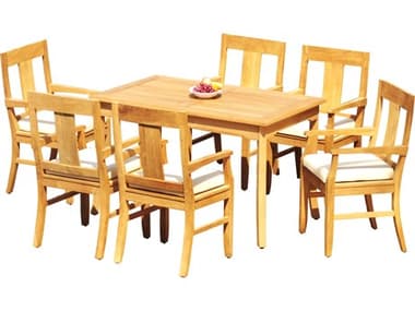 Teak Smith 7 Pieces 60" Rectangular Dining Set TES60RECTDINSET