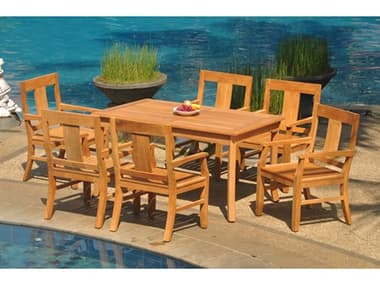 Teak Smith 7 Pieces 60" Rectangular Dining Set TES60RECTDINSET3