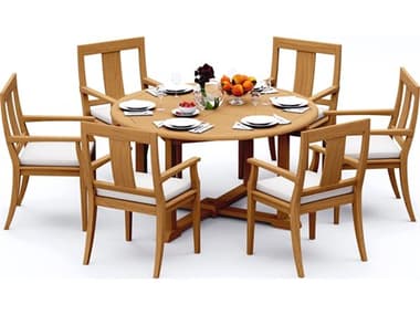 Teak Smith 7 Pieces 60" Round Dining Set TES60ROUNDDINSET