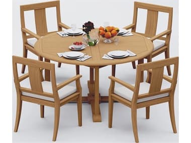 Teak Smith 5 Pieces 60" Round Dining Set TES60ROUNDDINSET3
