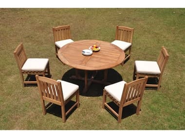 Teak Smith 7 Pieces 60" Round Dining Set TES60ROUNDDINSET5