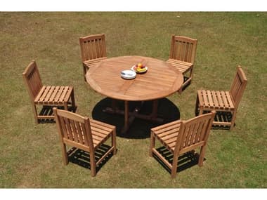 Teak Smith 7 Pieces 60" Round Dining Set TES60ROUNDDINSET6
