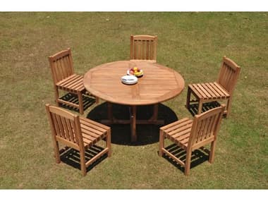 Teak Smith 6 Pieces 60" Round Dining Set TES60ROUNDDINSET9