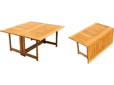 Teak Smith 60" Square Butterfly Dining Table with Umbrella Hole TES60SQUAREBUTTERFLY