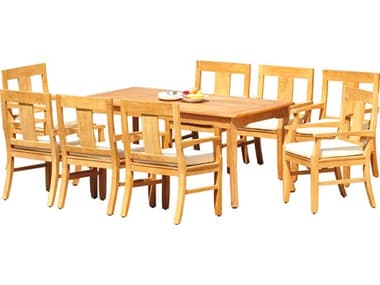 Teak Smith 9 Pieces 71" Rectangular Dining Set TES71RECTDINSET4