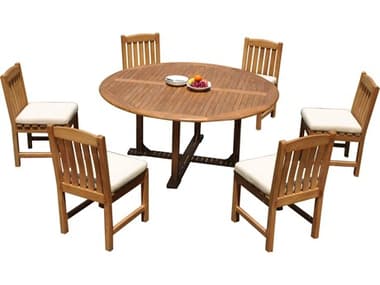 Teak Smith 7 Piece 72" Round Dining Set TES72ROUNDDINSET22