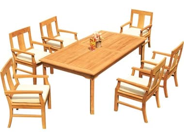 Teak Smith 7 Piece 83" Rectangular Dining Set TES83RECTDINSET