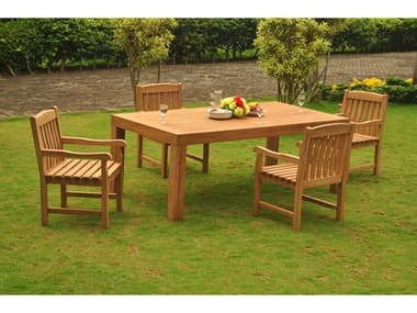 Teak Smith 5 Pieces Canberra 86" Rectangular Dining Set  TES86CANBERRARECTDINSET15