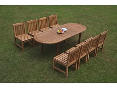Teak Smith 7 Pieces 94" Oval Dining Set  TES94LRGEDBLEOVALDINSET118