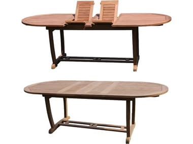 Teak Smith Mas 94" Oval Dining Table with Umbrella Hole TES94MASOVAL