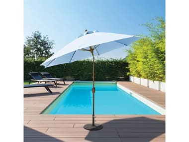 Teak Smith 9 Foot Round  Aluminum Umbrella TES9FTROUNDNATURALALUMINUMUMBRELLA