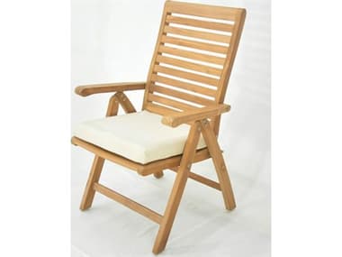 Teak Smith Ashley Reclining Folding Arm Captain Dining Chair TESASHLEYDINA