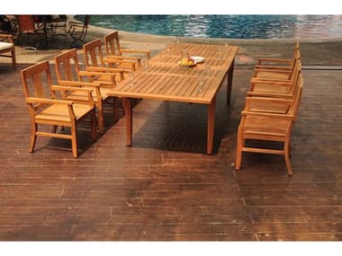 Teak Smith Atnas 9 Pieces Rectangular Dining Set TESATNASDINSET4