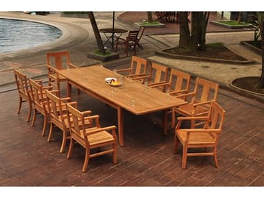 Teak Smith Atnas 11 Pieces Rectangular Dining Set TESATNASDINSET8