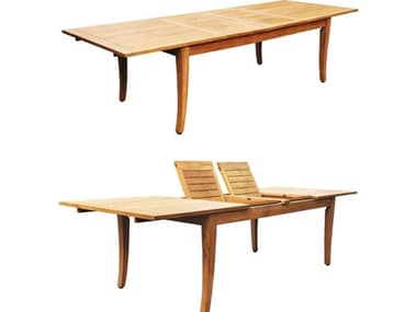 Teak Smith Atnas 122" Rectangular Dining Table with Umbrella Hole TESATNASTABLE