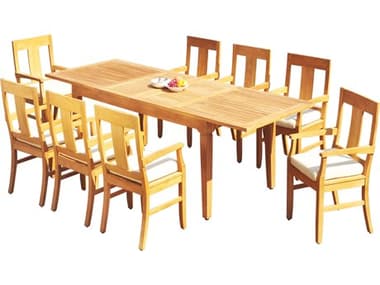 Teak Smith 9 Pieces 122" Caranas Rectangular Dining Set TESCARANASDINSET