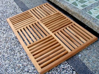 Teak Smith 36"x24.5" Basket Weave Door / Shower/ Spa / Bath Floor Mat TESFLOORMATBASKETWEAVE