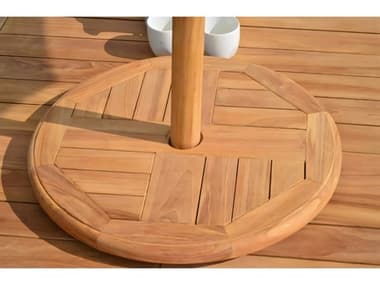 Teak Smith Grade-A Teak Wood 20" Lazy Susan W/ Umbrella Hole TESLAZYSUSAN
