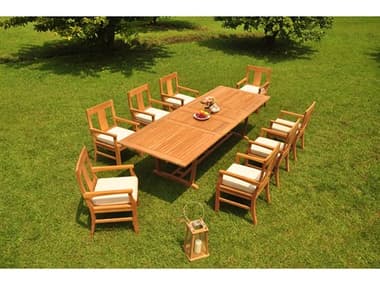 Teak Smith 9 Pieces 118" Mas Rectangular Dining Set TESMASRECTDINSET3