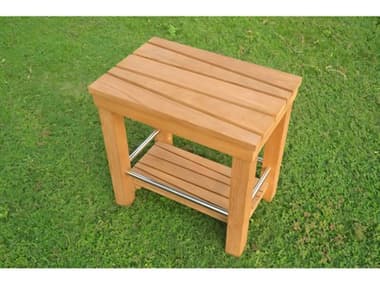 Teak Smith Fremantle Shower Resort Bath Pool Bench with Shelf TESSHOWERBENCHFREMANTLE