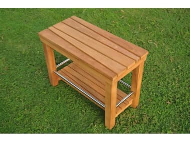 Teak Smith Fremantle Shower Resort Bath Pool Bench with Shelf Large TESSHOWERBENCHFREMANTLELARGE