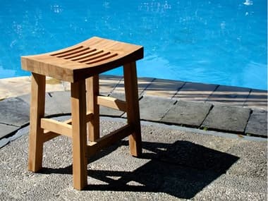 Teak Smith 16" Single Curved Seat Shower / Bath Room / Pool / Spa Stool Bench TESSINGLECURVEDSEATBENCH