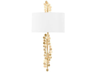 Troy Lighting Adrienne 25" Tall 2-Light Vintage Gold Leaf Wall Sconce TLB1825VGL