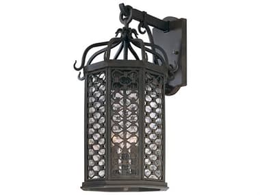 Troy Lighting Los Olivos Old Iron Three-Light 11'' Wide Outdoor Wall Light TLB2373OI