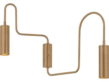 Troy Lighting Lark 2-Light Patina Brass Swing Wall Sconce TLB3220PBR