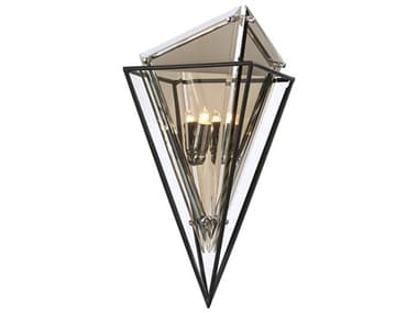 Troy Lighting Epic 16" Tall 2-Light Forged Iron Black Glass Wall Sconce TLB5321
