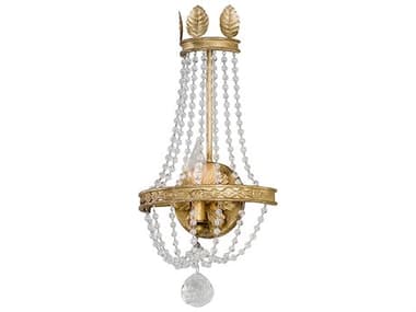 Troy Lighting Viola 17" Tall 1-Light Distressed Gold Leaf Glass Wall Sconce TLB5361