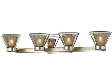 Troy Lighting Wink 4" Tall 4-Light Silver Leaf Polished Chrome Accents Gold Glass LED Wall Sconce TLB5834