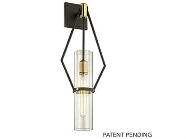 Troy Lighting Raef 25" Tall 1-Light Textured Bronze Glass Wall Sconce TLB6312