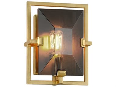 Troy Lighting Prism 9" Tall 1-Light Gold Leaf Crystal Glass Wall Sconce TLB7082