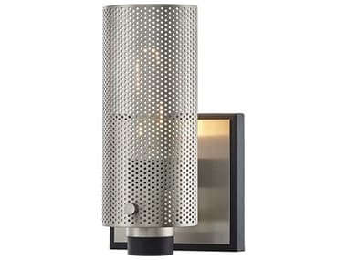 Troy Lighting Pilsen 8" Tall 1-Light Carbide Black With Satin Nickel Accents Wall Sconce TLB7111