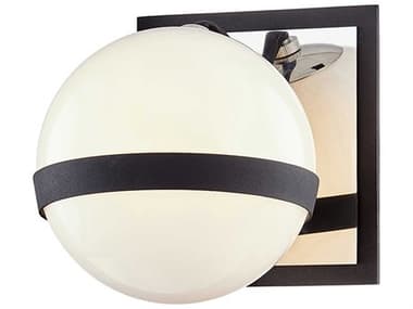 Troy Lighting Ace 5&quot; Tall 1-Light Black Glass Wall Sconce TLB7481