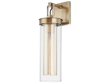 Troy Lighting Pira 15" Tall 1-Light Patina Brass Glass Wall Sconce TLB8215PBR