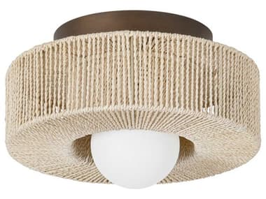 Troy Lighting Coleman 1-Light Bronze Leaf Round Flush Mount TLC1104BRL