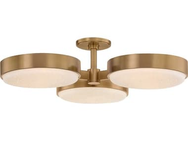 Troy Lighting Rory 3-Light Patina Brass Round Semi Flush Mount TLC1330PBR