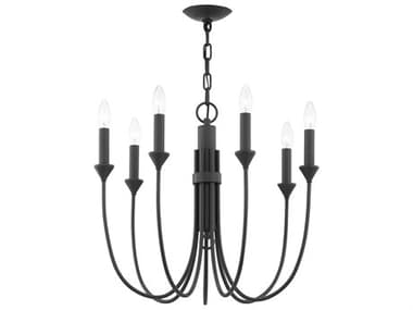 Troy Lighting Cate 21" Wide 7-Light Forged Iron Black Candelabra Chandelier TLF1007FOR
