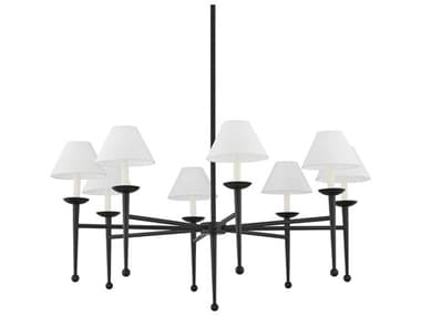 Troy Lighting London 50" Wide 8-Light Forged Iron White Black Empire Chandelier TLF1208FOR