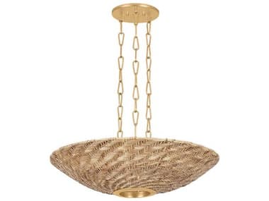 Troy Lighting Ollie 3-Light Vintage Gold Leaf Bowl Pendant TLF1528VGL