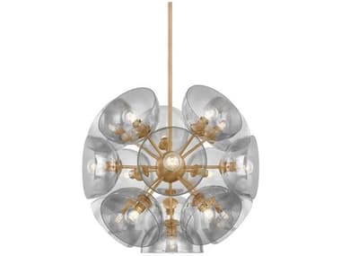 Troy Lighting Salix 34" Wide 16-Light Patina Brass Sputnik Chandelier TLF1534PBR