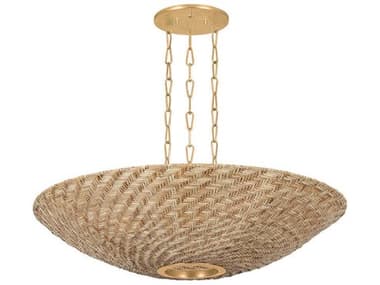 Troy Lighting Ollie 6-Light Vintage Gold Leaf Bowl Pendant TLF1540VGL