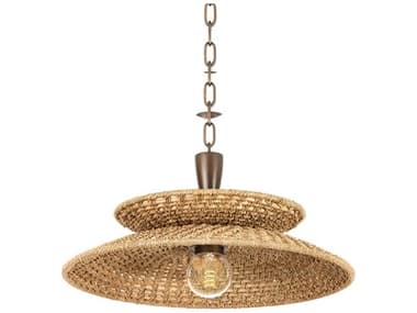 Troy Lighting Landry 20" 1-Light Bronze Leaf Dome Pendant TLF1820BRL