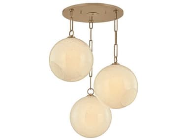 Troy Lighting Bramble 3-Light Patina Brass Globe Chandelier TLF1826PBR