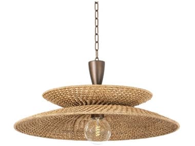 Troy Lighting Landry 30" 1-Light Bronze Leaf Dome Pendant TLF1830BRL