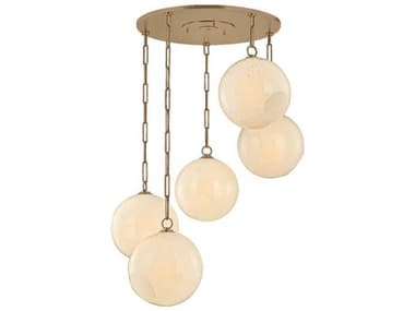 Troy Lighting Bramble 5-Light Patina Brass Globe Chandelier TLF1836PBR