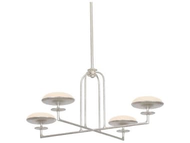 Troy Lighting Pacific 4-Light Warm Silver Leaf Candelabra Chandelier TLF2139WSL