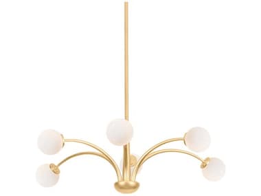 Troy Lighting Orinda 6-Light Vintage Gold Leaf Globe Chandelier TLF2639VGL